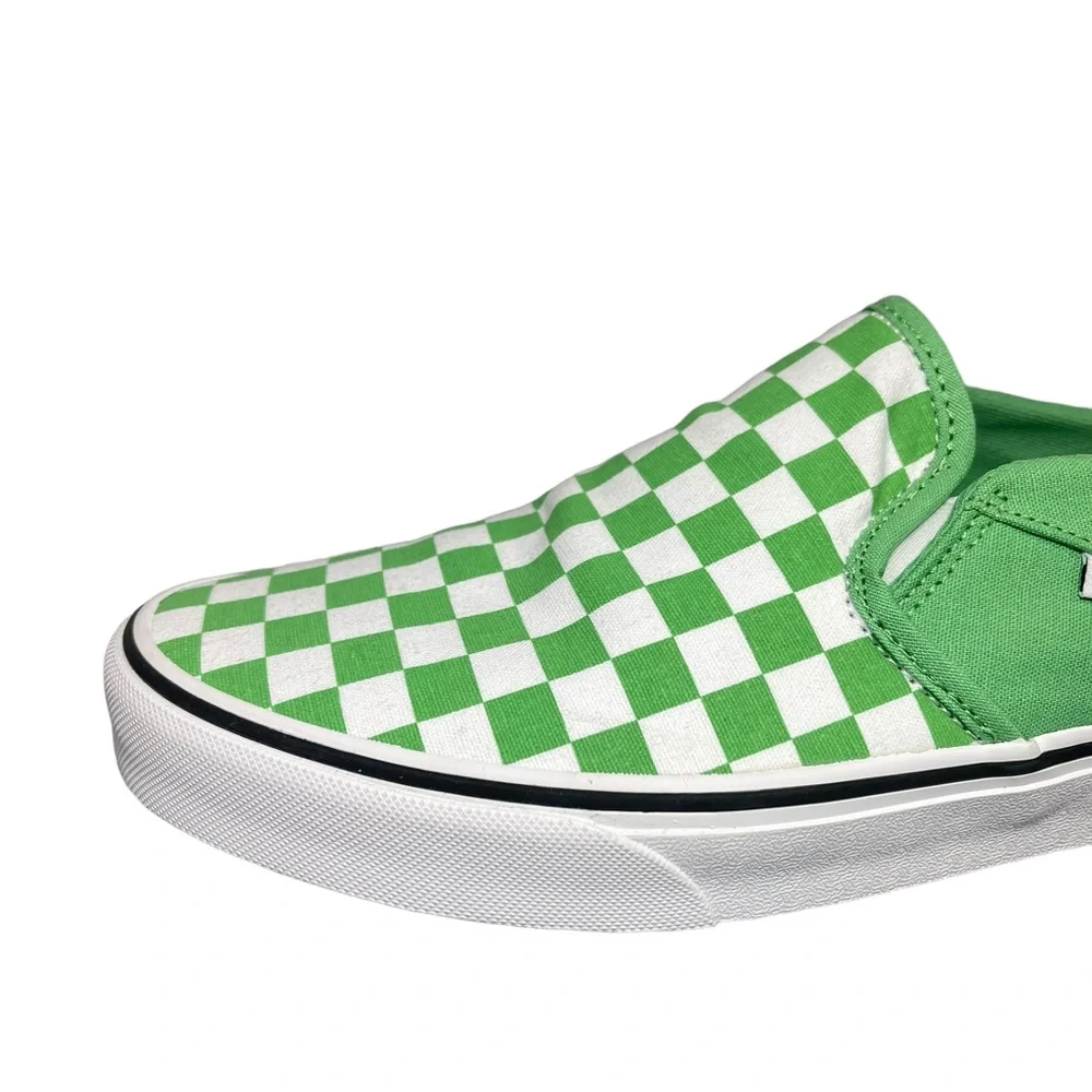 ⚡️SOLD⚡️Vans Classic Asher Checkerboard Slip-On Sneaker Green Shoes Women’s 11 - Picture 10 of 16